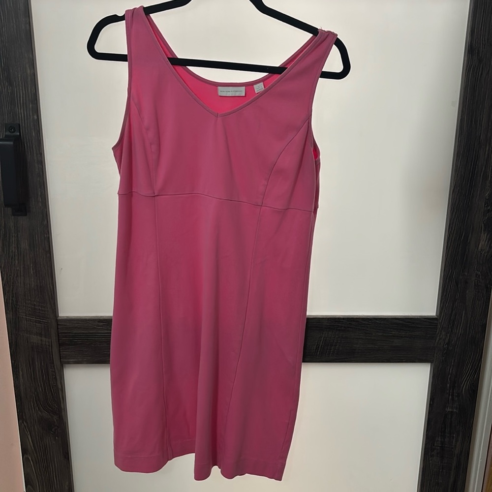 Pink sleeveless spandex blend empire waist
